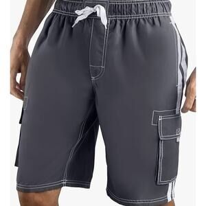 Kanu Surf Men's XXL Charcoal Gray Barracuda 9" Swim Trunks N2-48